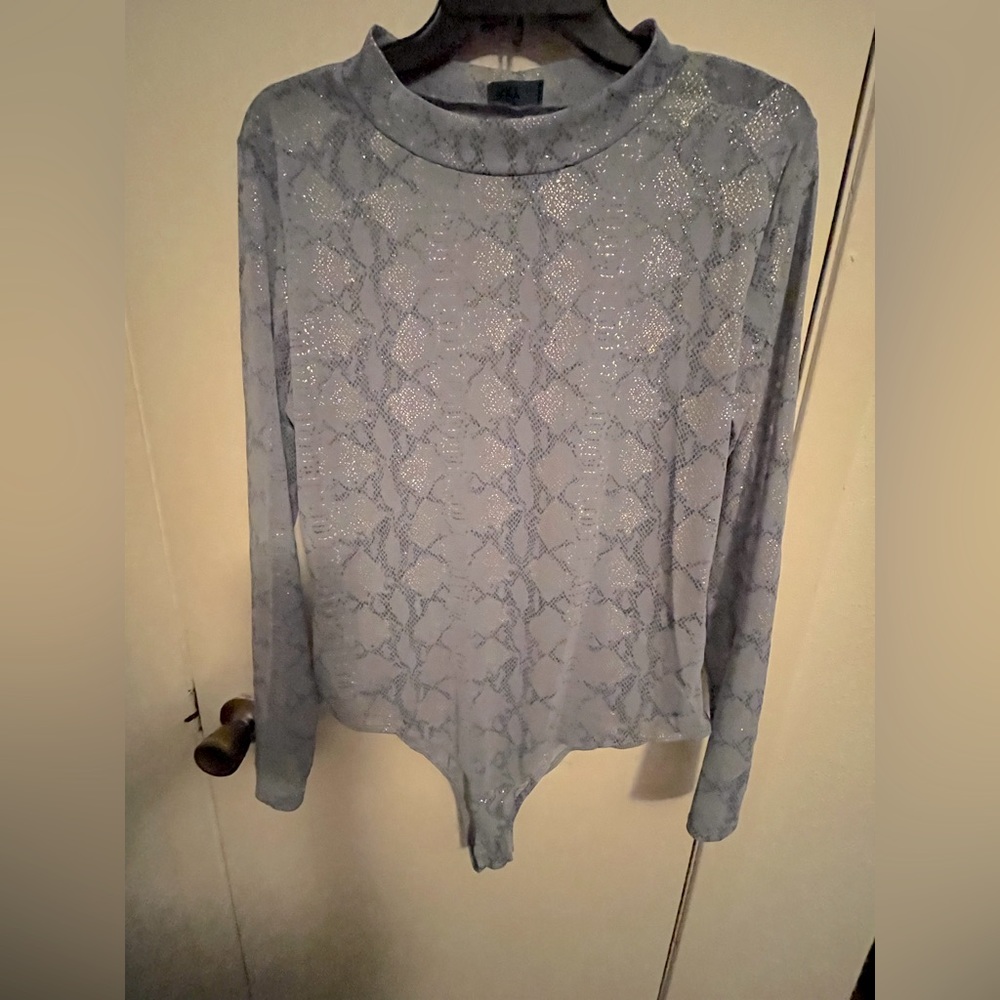 NWT Sky Plus Sparkly Snake Pattern One Piece Bodysuit Plus Size